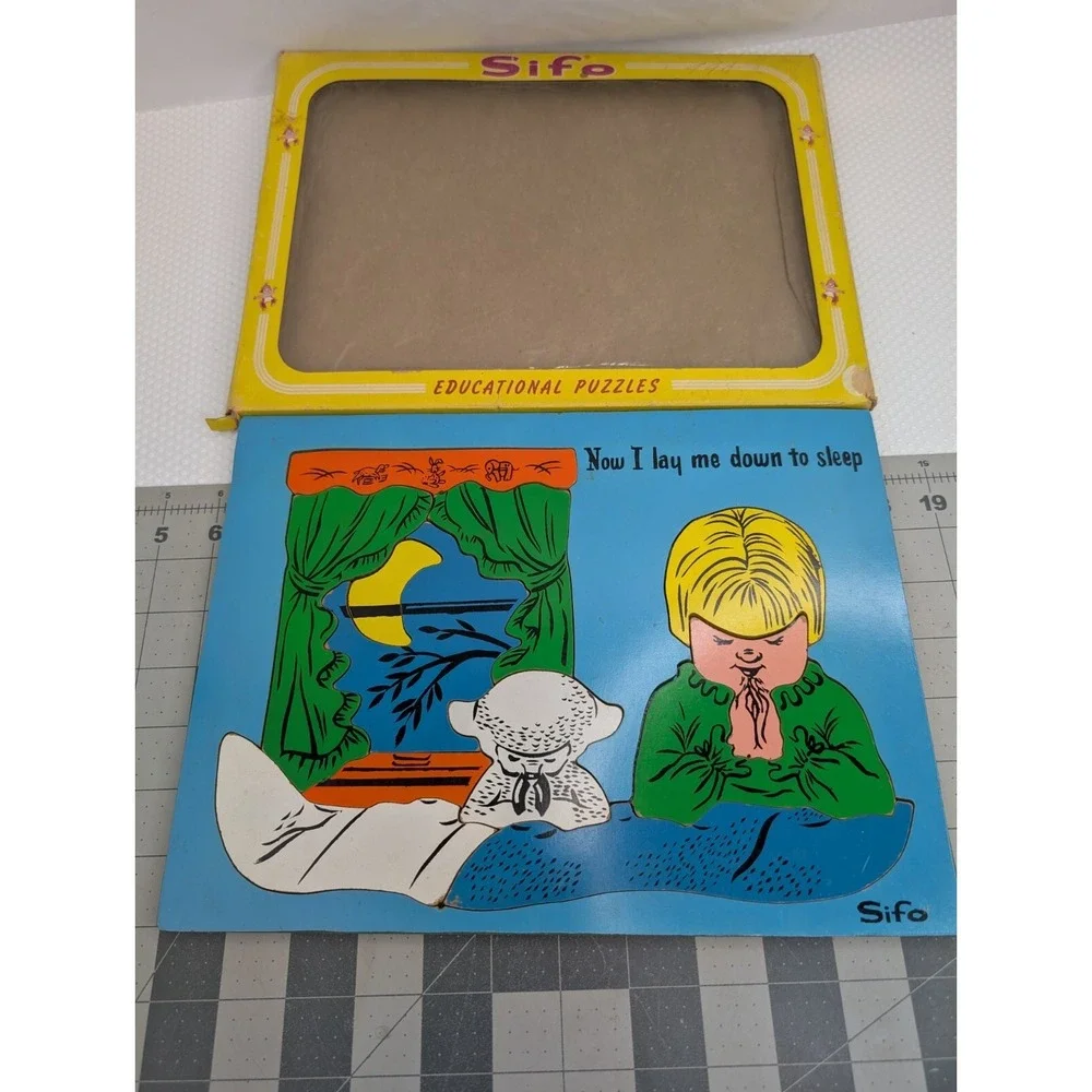 SIFO‎ Wooden Tray Puzzle Now I Lay Me Down To Sleep 12 Pcs